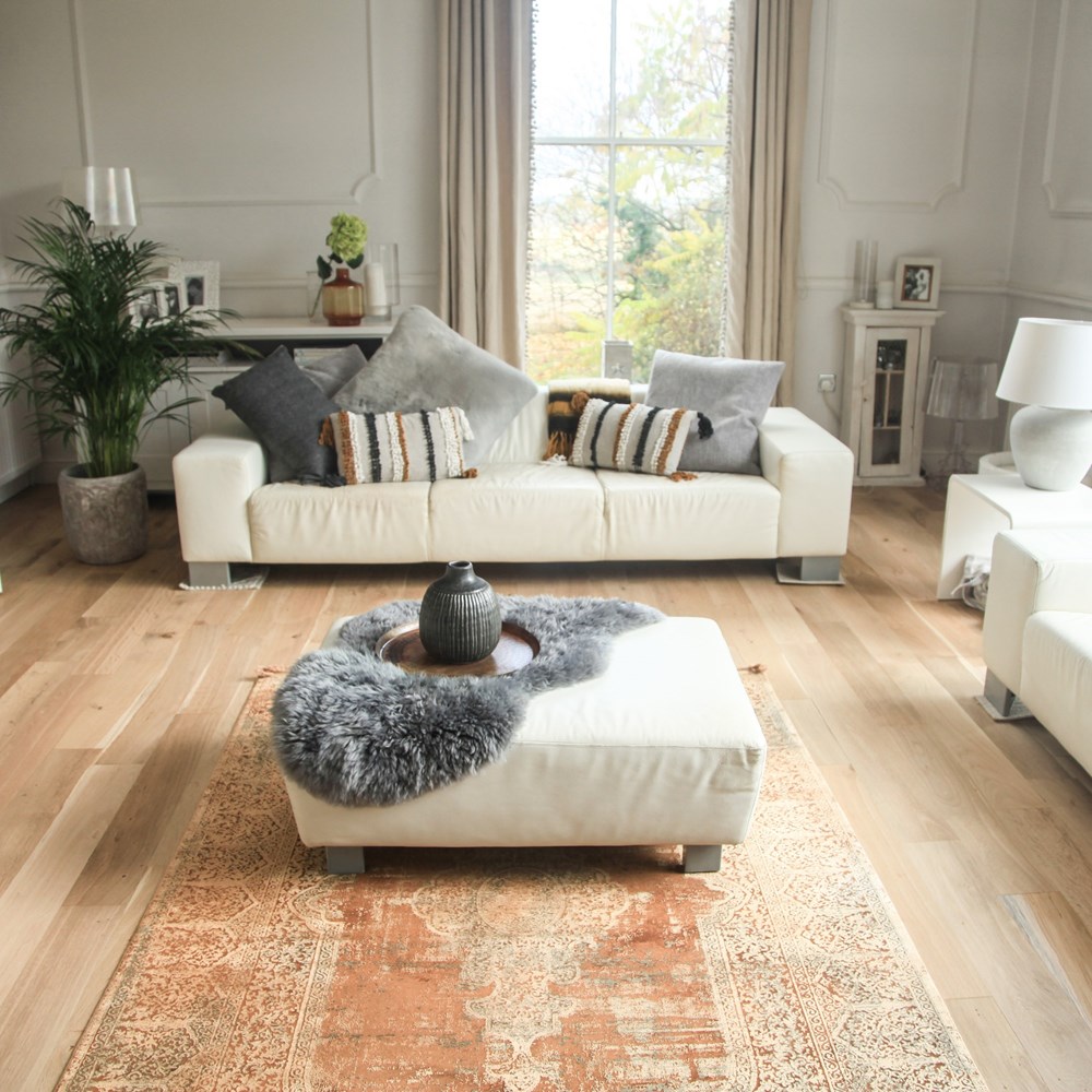 Luxury Toros Medallion Rug In Copper Orange